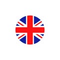 British round flag icon. National Great Britain circular flag vector illustration Royalty Free Stock Photo