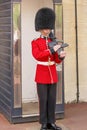British royal guard with a gun