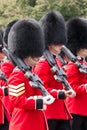 British Royal guards Buckingham Palace in London Royalty Free Stock Photo