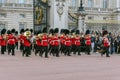 British Royal guards perform the Changing of the Guard in Buckingham Palace, London, England, Gre Royalty Free Stock Photo