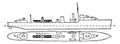 British Royal Navy Destroyers and Flotilla Leaders Battleship, vintage illustration