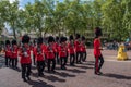 Royal soldiers during a morning changing of guard in central London, Buckingham palace