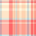British seamless plaid check, occupation texture fabric tartan. Chequered vector textile background pattern in red and light