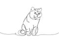 British Shorthair Cat one line art. Continuous line drawing of pet, mammal, kitten, purebred, breed, friendship, kitty