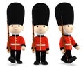 British soldiers on white, 3D illustration