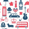 British symbols seamless pattern Royalty Free Stock Photo