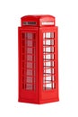 British telephone box, isolated on a white background Royalty Free Stock Photo