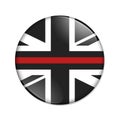 British thin red line flag badge button Royalty Free Stock Photo