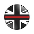 British thin red line flag badge button