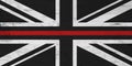 British thin red line flag with grunge texture