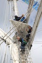 British training ship Royalist. Crow`s nest Royalty Free Stock Photo