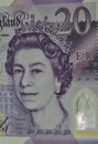 British twenty pounds banknote closeup