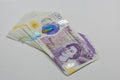 British twenty pounds banknotes closeup