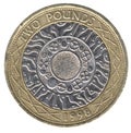 British Two Pound Coin (Back) Royalty Free Stock Photo