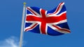 British UK United Kingdom Flag Country 3D Rendering in Blue Sky Background Royalty Free Stock Photo