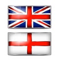 British Union Jack and England Enamel Flag