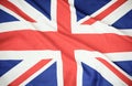 British Union Jack flag blowing in the wind. Royalty Free Stock Photo