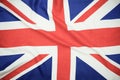British Union Jack flag blowing in the wind. Royalty Free Stock Photo