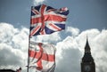 British Union Jack flag blowing in the wind. Royalty Free Stock Photo