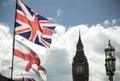 British Union Jack flag blowing in the wind. Royalty Free Stock Photo