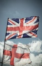 British Union Jack flag blowing in the wind. Royalty Free Stock Photo
