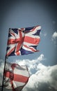 British Union Jack flag blowing in the wind. Royalty Free Stock Photo