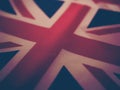 British Union Jack flag vintage style background close up Royalty Free Stock Photo