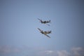 British vintage fighter planes flying together