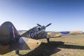 British vintage fighter plane flying