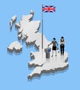 British voters are voting for Brexit over a United Kingdom map Royalty Free Stock Photo