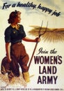 British War Poster - Join the Womans Land Army