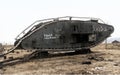 Cambrai, France, November 1917: Black Bless. Tank of the world war I in Colour.