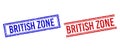 Grunge Textured BRITISH ZONE Stamp Seals with Double Lines