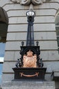 Lamp on the facade of the Auckland Britomart Transport Center building, New Zealand
