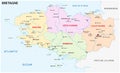 Brittany administrative and political vector map Royalty Free Stock Photo