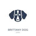 Brittany dog icon. Trendy flat vector Brittany dog icon on white