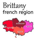 Brittany french region map Royalty Free Stock Photo