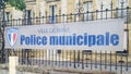 police municipale means in french Municipal police sign of local police of Royalty Free Stock Photo