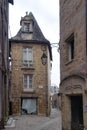 Brive-la-Gaillarde alley and local stone building street in Correze France