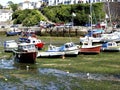 Brixham inner harbour at low tide.