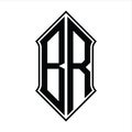 BRLogo monogram with shieldshape and outline design template vector icon abstract Royalty Free Stock Photo