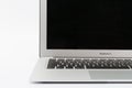 Open modern new laptop on white background