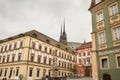 Brno Cathedral of saints peter and paul, or Petrov, seen from Zelny Trh square.
