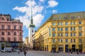 Brno, Czech Republic - April, 2018: Old town of Brno Freedom Square in spring. Capital of Moravia Region, Czech Republic