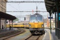 The passenger train of the transport company RegioJet arrives on the station. Brno, Czech Republic Royalty Free Stock Photo