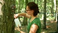 BRNO, CZECH REPUBLIC, AUGUST, 15, 2022: Scientific measurement tree sap flow transpiration water science station