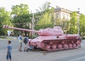 Pink tank in Brno