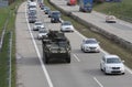 Brno,Czech Republic-March 30,2015:Dragoon Ride - US army convoy