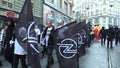 Brno, Czech Republic, May 1, 2019: March of radical extremists, suppression of democracy, against the government of the