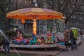 Small roundabout, fun for children at Christmas market